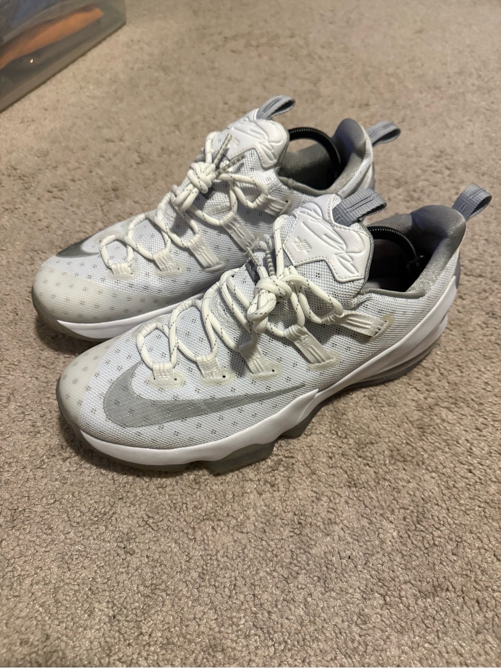 Nike LeBron 13 Low white and silver. Size 11